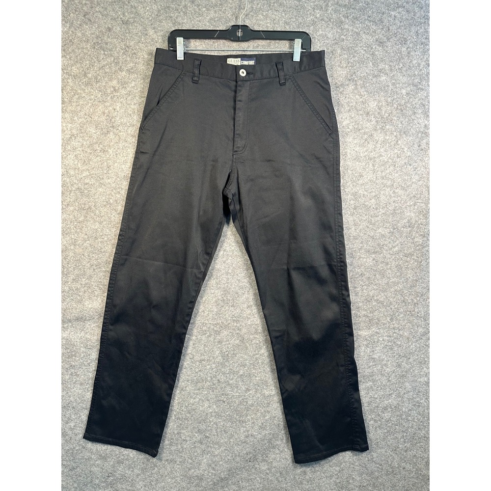 Guess Comfort Mens Black Straight Leg Stretch Trousers Pants M9472074 Size 33
